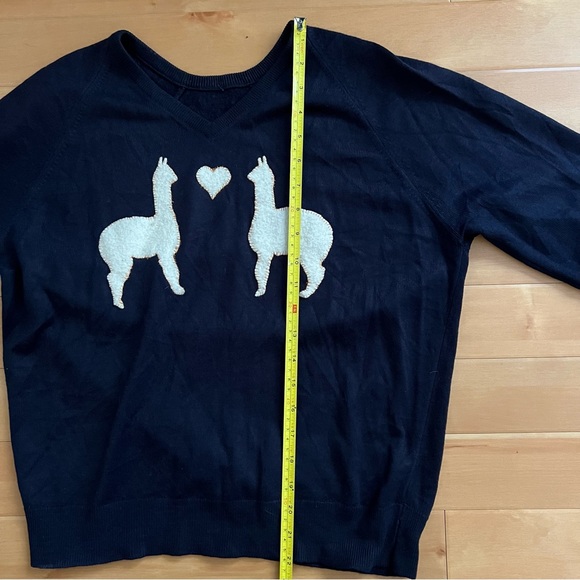 Upcycled Llamas in Love Sweater - Picture 6 of 7